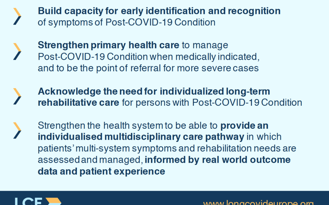 Call for action: Health services in the European region must adopt integrated care models to manage Post-Covid-19 Condition